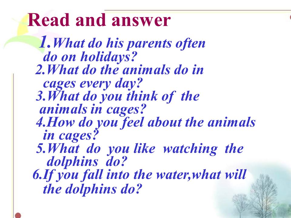 1.Do you think it is good for animals to live in the zoo.