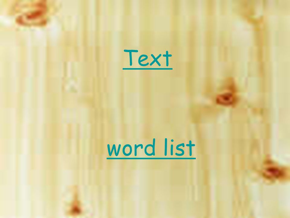 Text word list