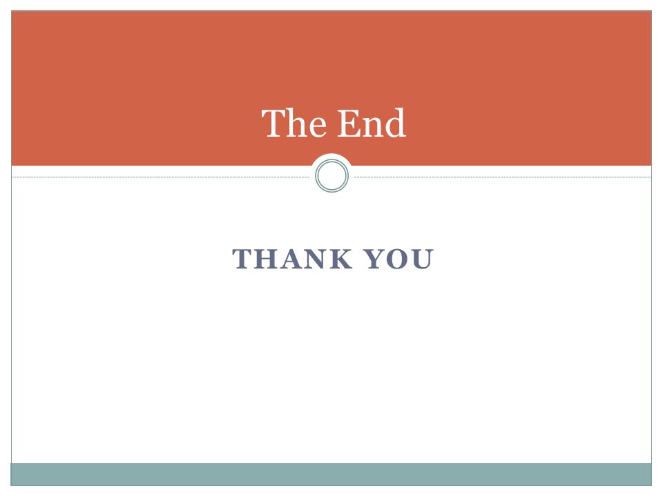 THANK YOU The End