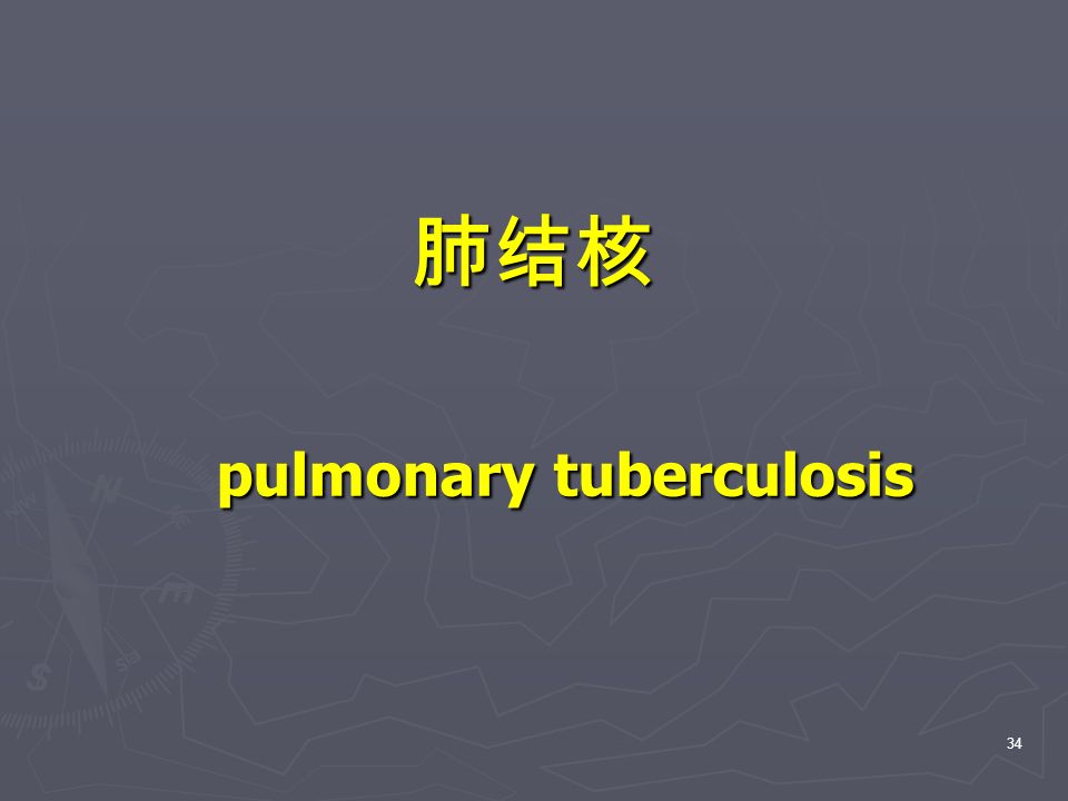 34 肺结核 pulmonary tuberculosis pulmonary tuberculosis