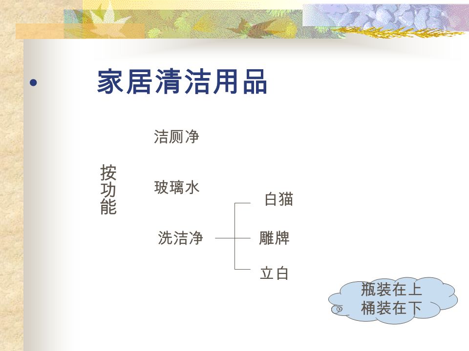 牙刷牙膏 走品类 高露洁 中华 佳洁士等 牙刷在上 牙膏在下 走品牌 注：同一品牌的牙刷走在牙膏之上