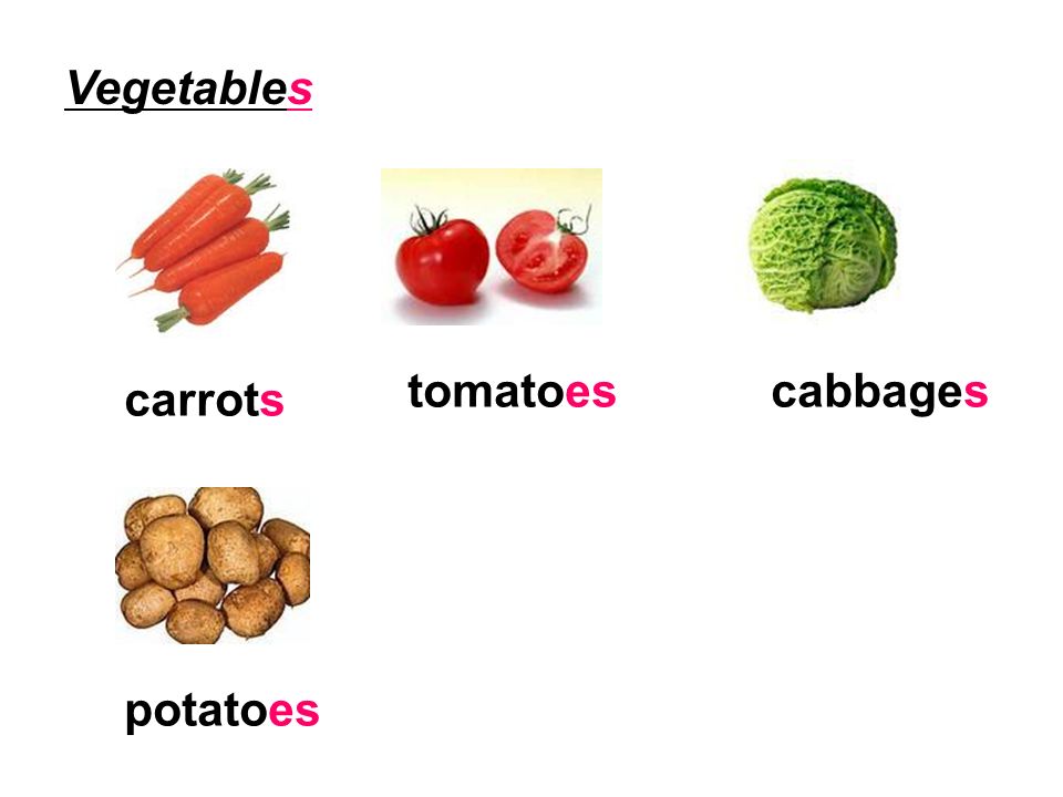 Vegetables carrots tomatoescabbages potatoes