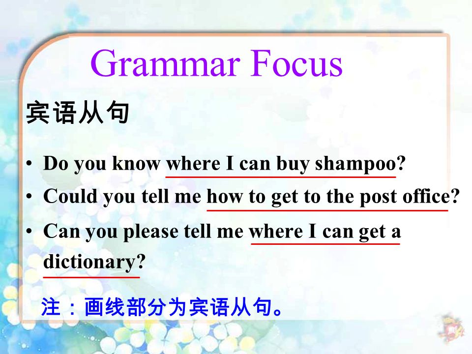 Grammar Focus Do you know where I can buy shampoo.