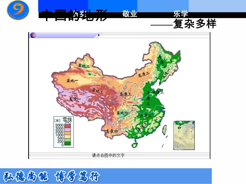中国的地形 —— 复杂多样