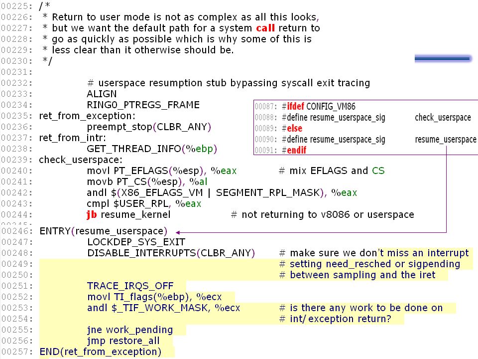 Linux OS analysis28/58 Entry_32.S 中部分相关的代码
