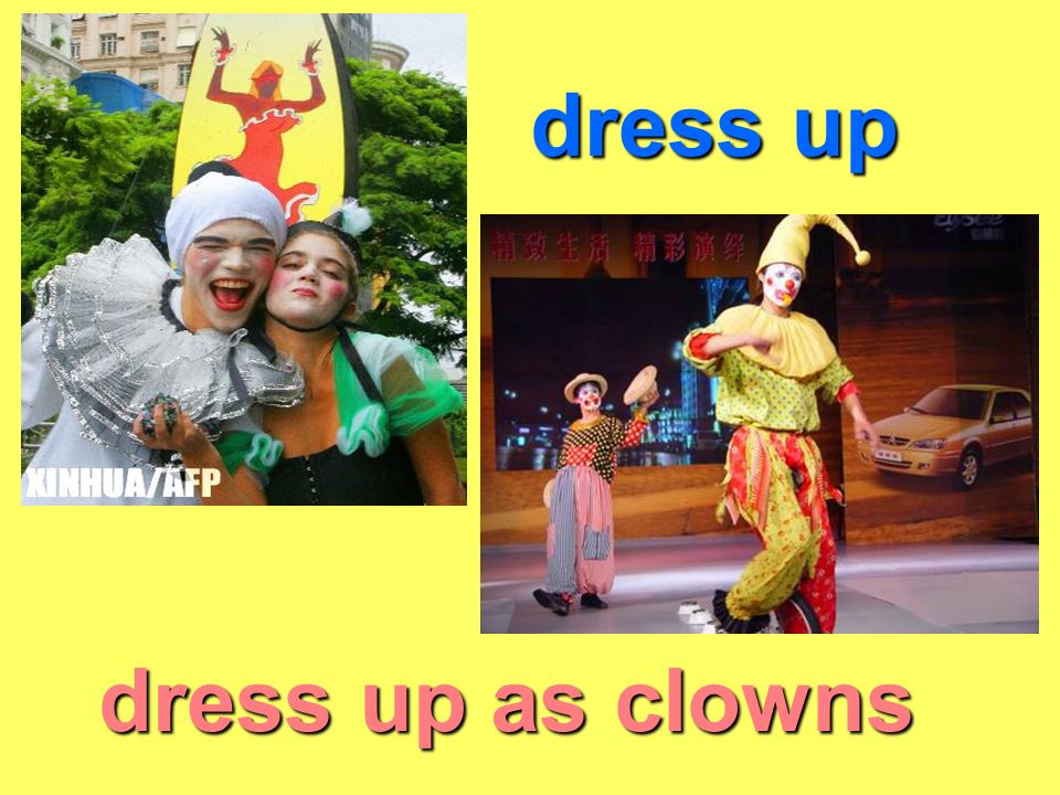 dress up dress up as clowns