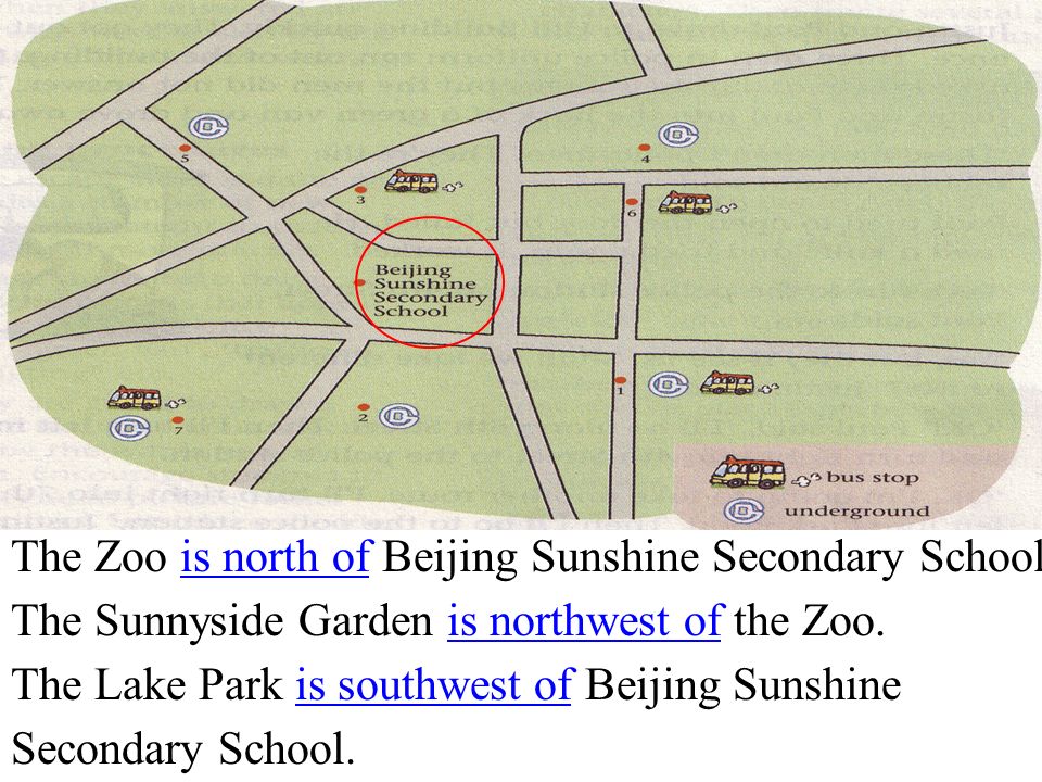 The Zoo is north of Beijing Sunshine Secondary School.