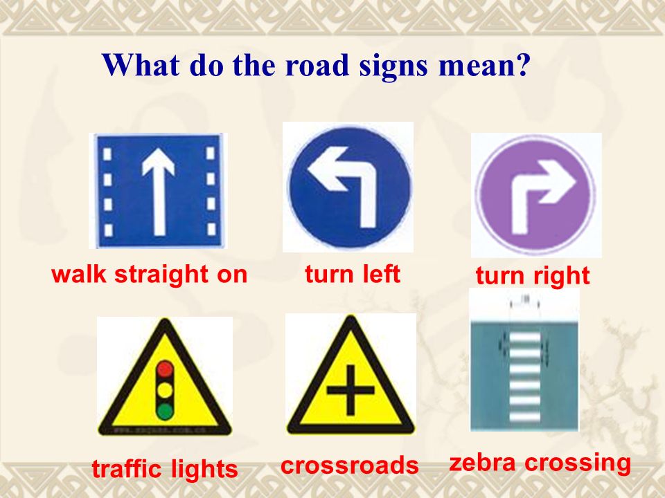 What do the road signs mean.