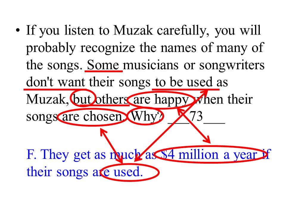 If you listen to Muzak carefully, you will probably recognize the names of many of the songs.