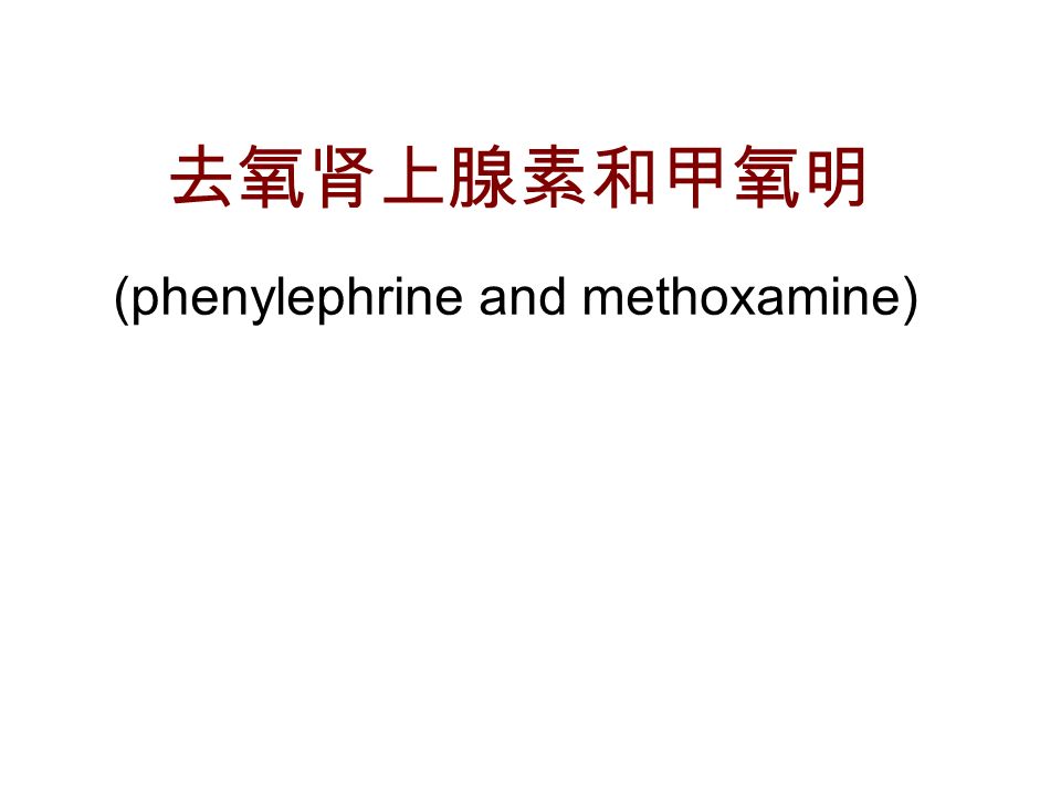 去氧肾上腺素和甲氧明 (phenylephrine and methoxamine)