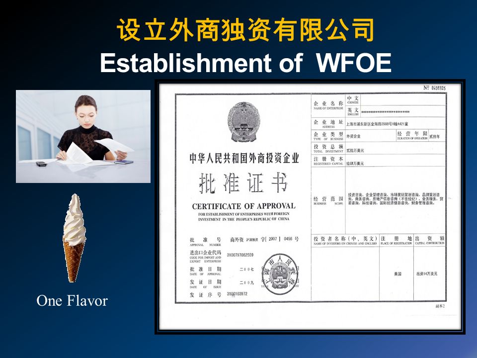 One Flavor 设立外商独资有限公司 Establishment of WFOE