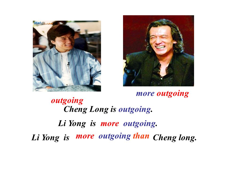 more outgoing Li Yong is Cheng long. Cheng Long is outgoing.