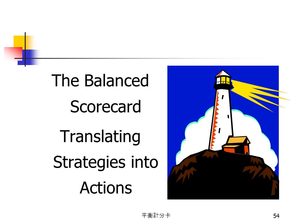 平衡計分卡 54 The Balanced Scorecard Translating Strategies into Actions