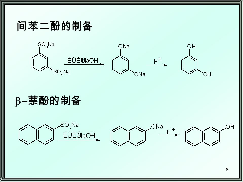 8 间苯二酚的制备  萘酚的制备