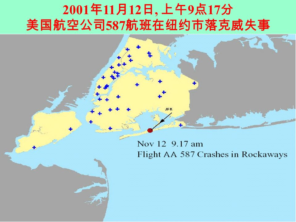 2001 年 11 月 12 日, 上午 9 点 17 分 美国航空公司 587 航班在纽约市落克威失事