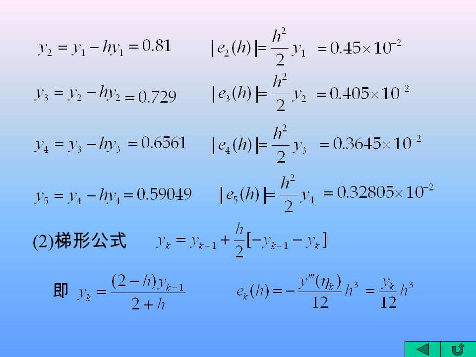 (2) 梯形公式