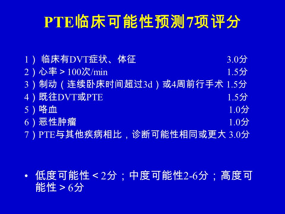 肺血栓栓塞症的诊断和治疗进展广东省人民医院呼吸科陈正贤 Pte Dvt 的诊断肺栓塞诊断前瞻性研究 Pioped 例 肺栓塞非肺栓塞呼吸困难