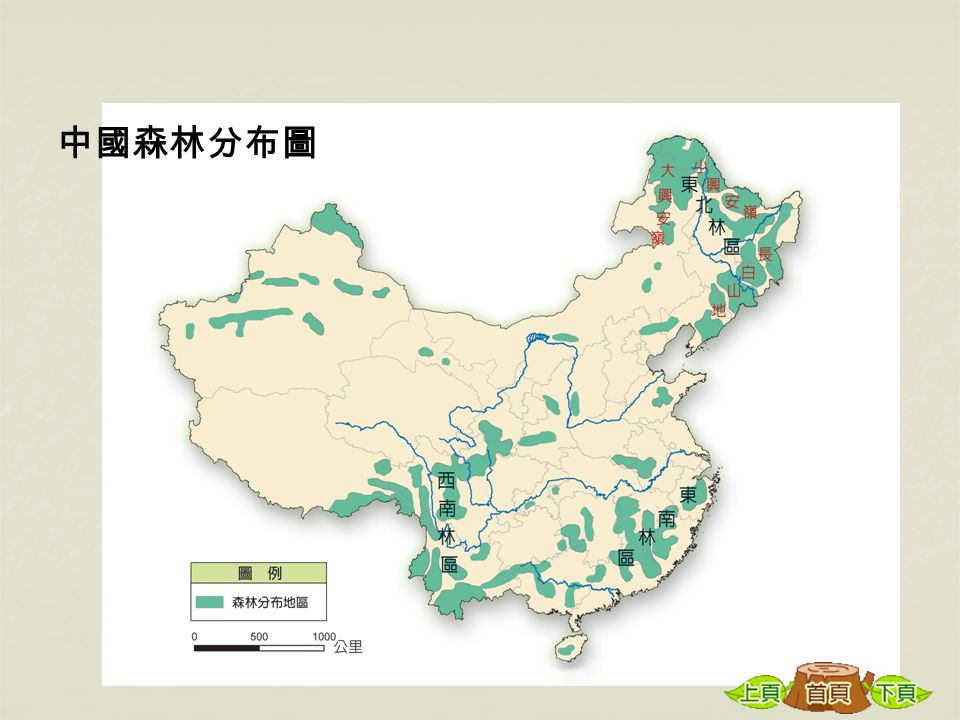 中國森林分布圖