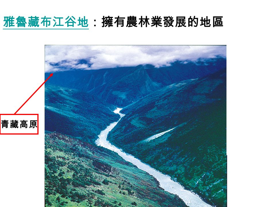 雅魯藏布江谷地雅魯藏布江谷地：擁有農林業發展的地區 青藏高原