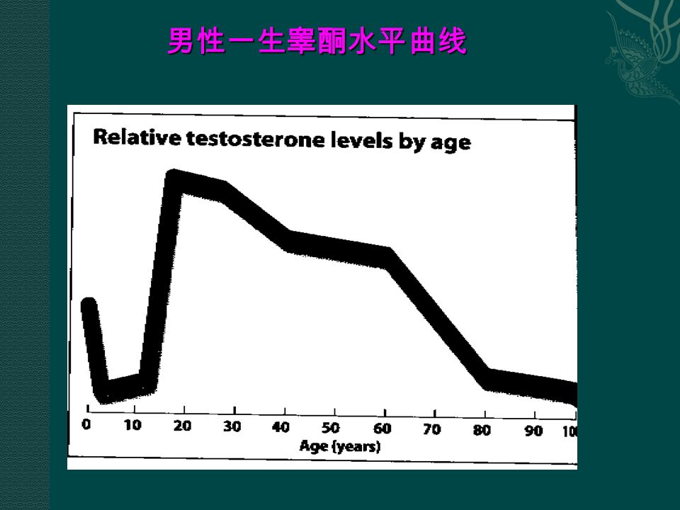 男性一生睾酮水平曲线