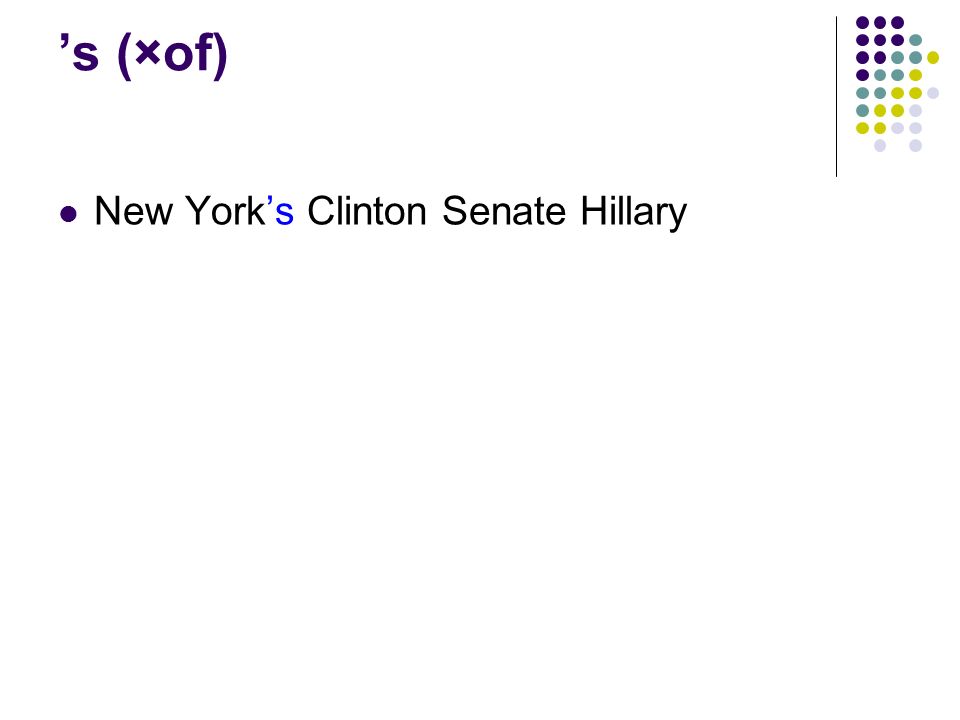 ’s (×of) New York’s Clinton Senate Hillary