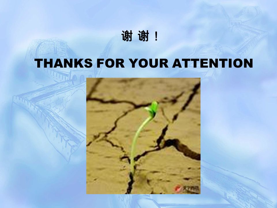 THANKS FOR YOUR ATTENTION 谢 谢！