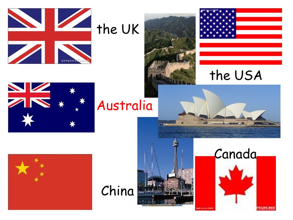 Canada the UK the USA China Australia