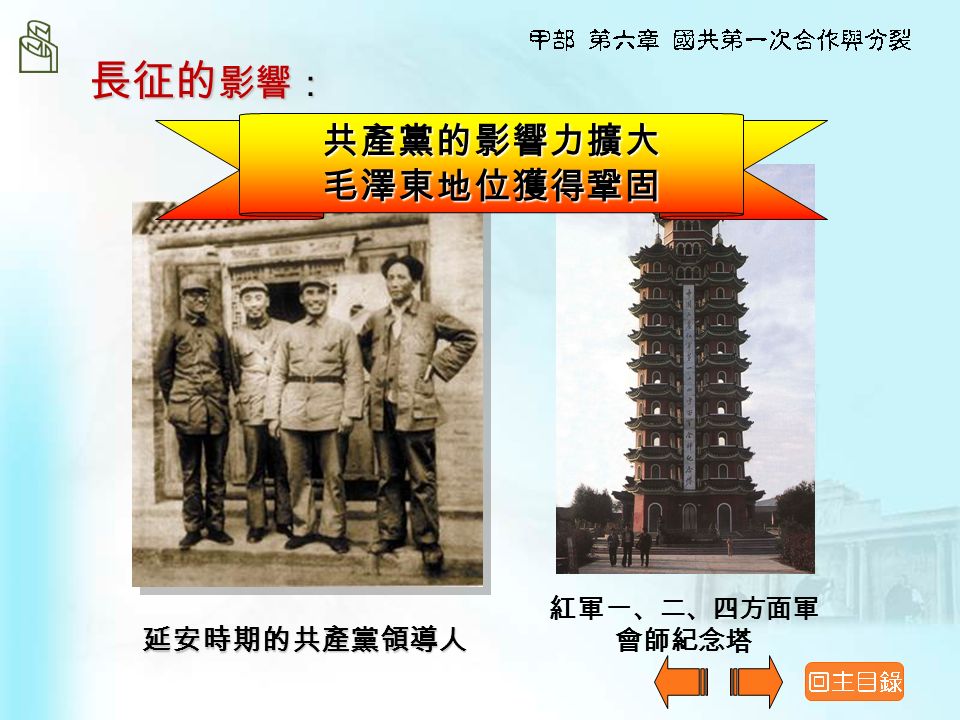 1935 年，抵達 陝西北部 長征完成 長征完成