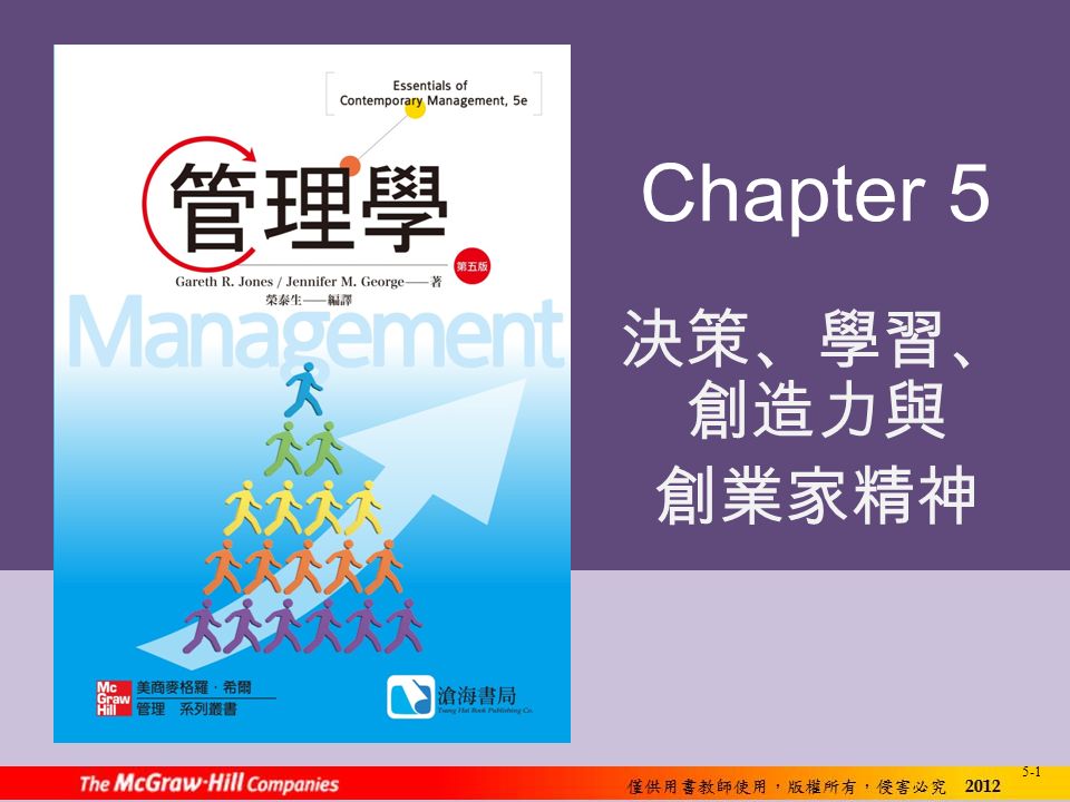 5-1 Chapter 5 決策、學習、 創造力與 創業家精神