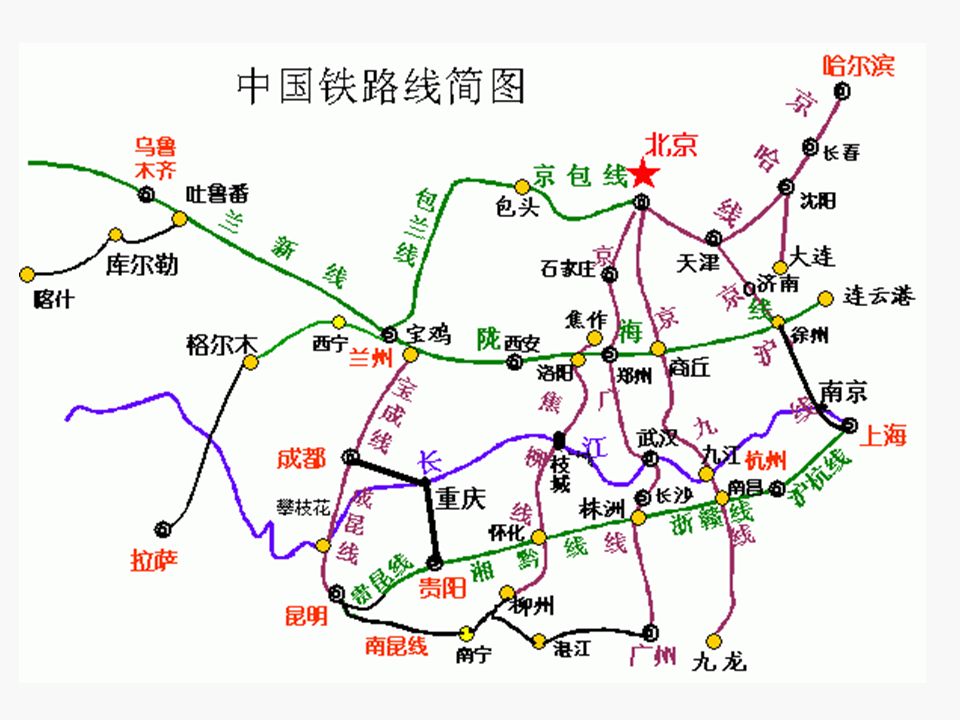 焦柳铁路路线图图片