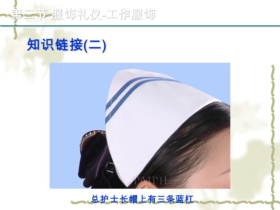 总护士长帽上有三条蓝杠 知识链接 ( 二 )