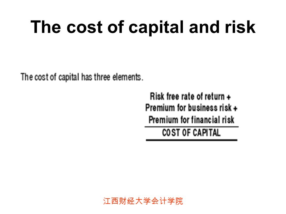 江西财经大学会计学院 The cost of capital and risk