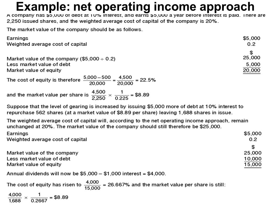 江西财经大学会计学院 Example: net operating income approach