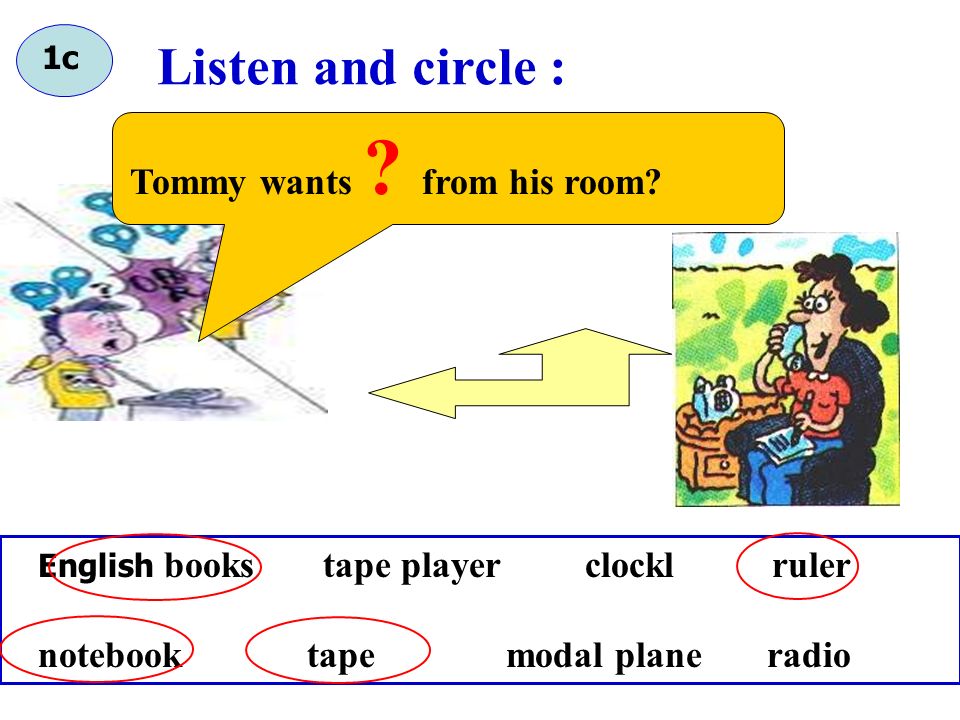 Match the words with the things in the picture 1.radio___ 3.tape player____ 5.tape____ 2.clock___ 4.modal plane____ 6.hat____ a a b d f c e f d e b c