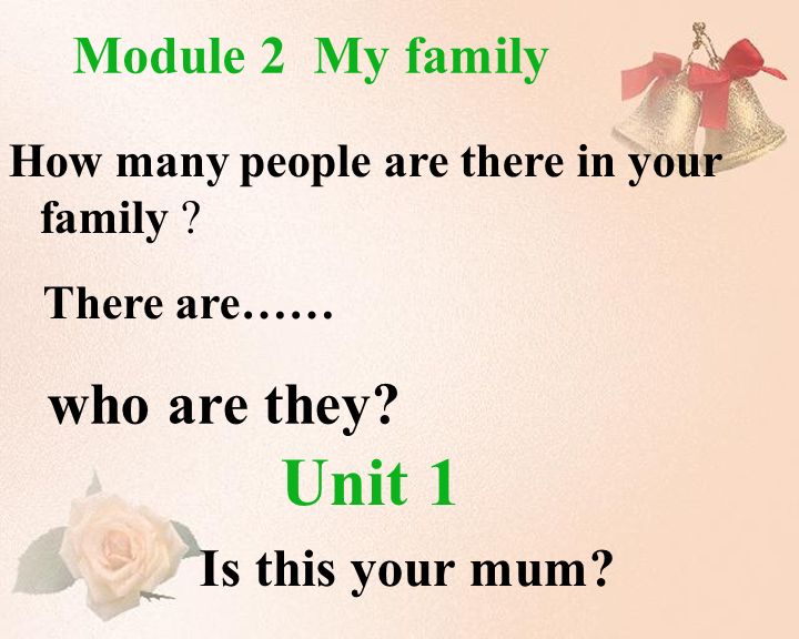 Unit 1 Is this your mum. Module 2 My family How many people are there in your family .