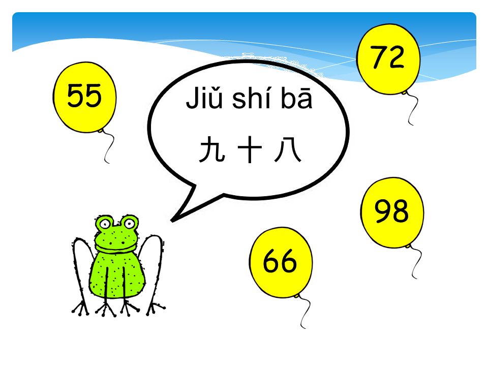 Jiǔ shí bā 九 十 八