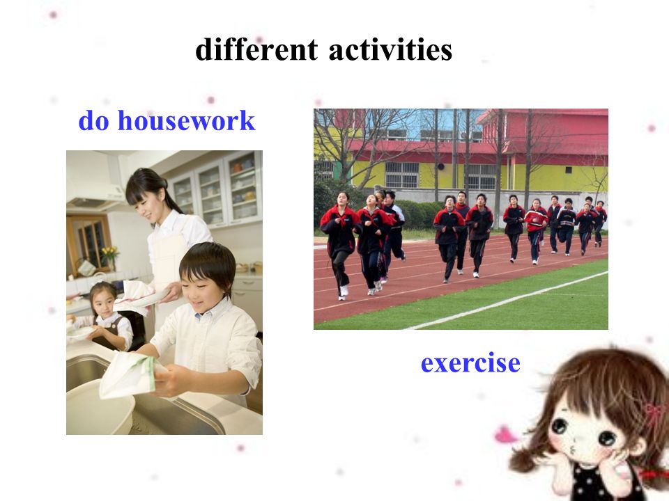 different activities do housework exercise