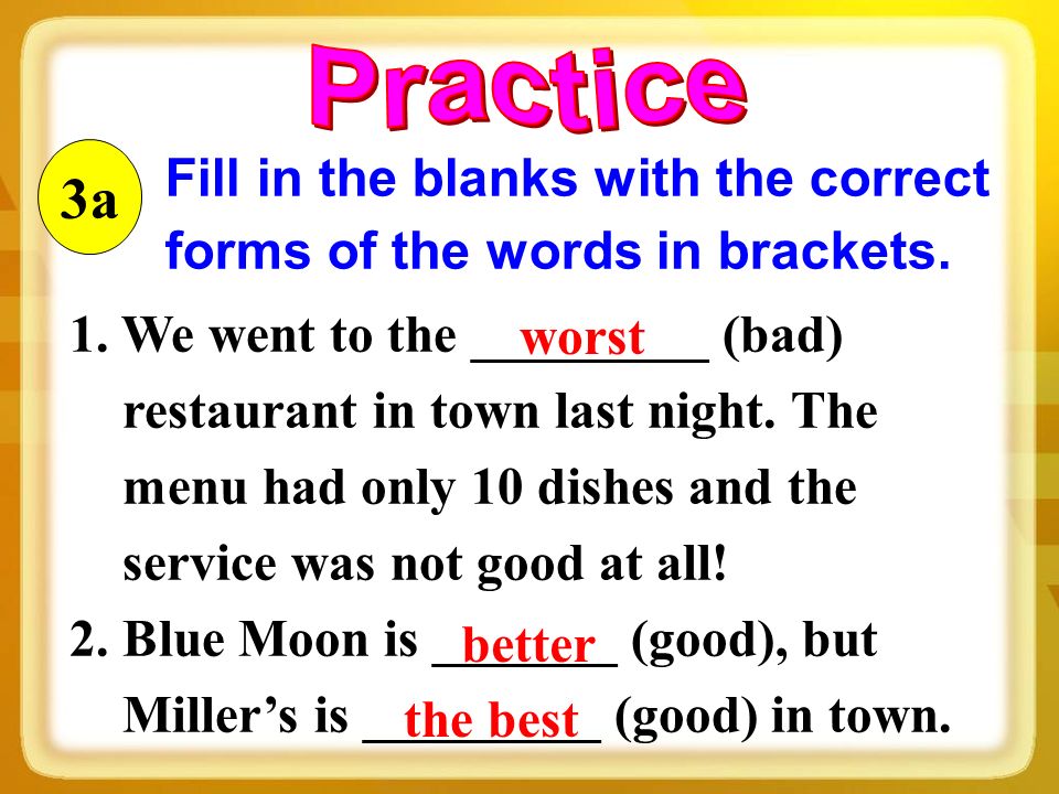 3a Fill in the blanks with the correct forms of the words in brackets.