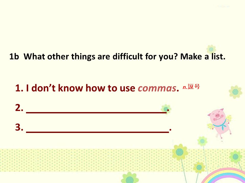 1a Learning English can be difficult. What things are difficult for you.